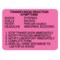 Nevs Label, Transfusion Reaction Symptoms 1-3/4" x 2-1/2" Flr Pink w/Black LBW-0017 - alternate 1